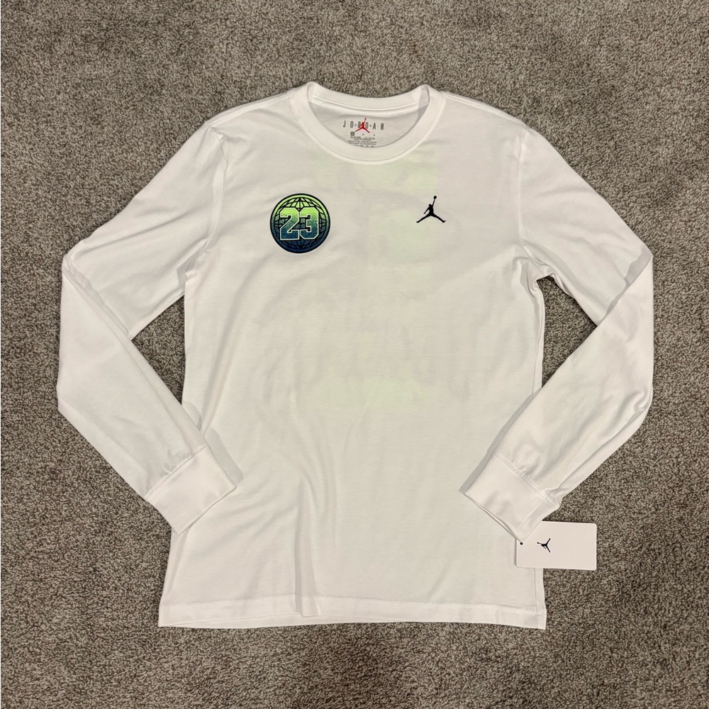 Jordan Boys Jumpman White Long Sleeve with Graphic and Logo
